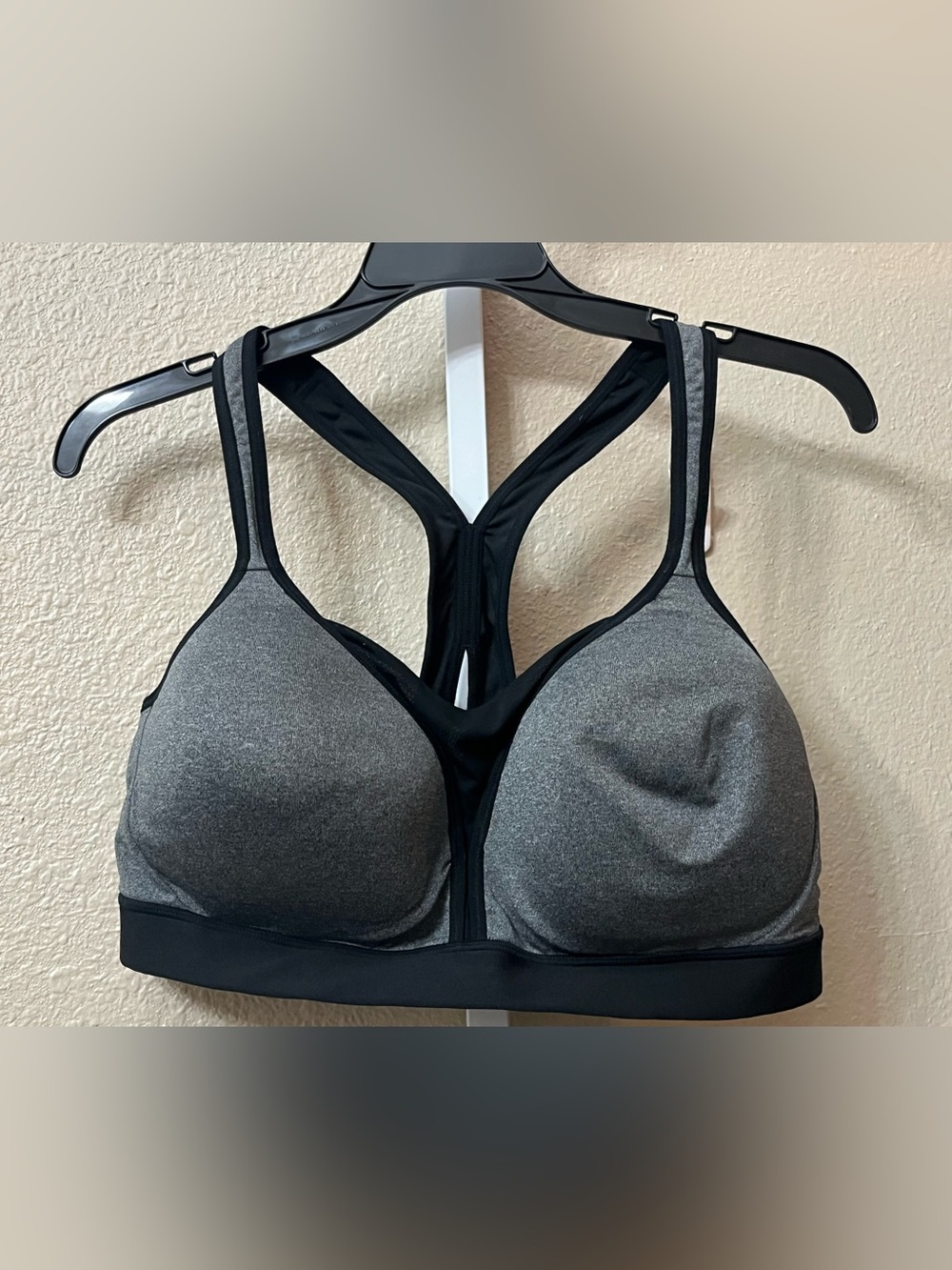 Champion Black & Gray Racerback Sports Bra